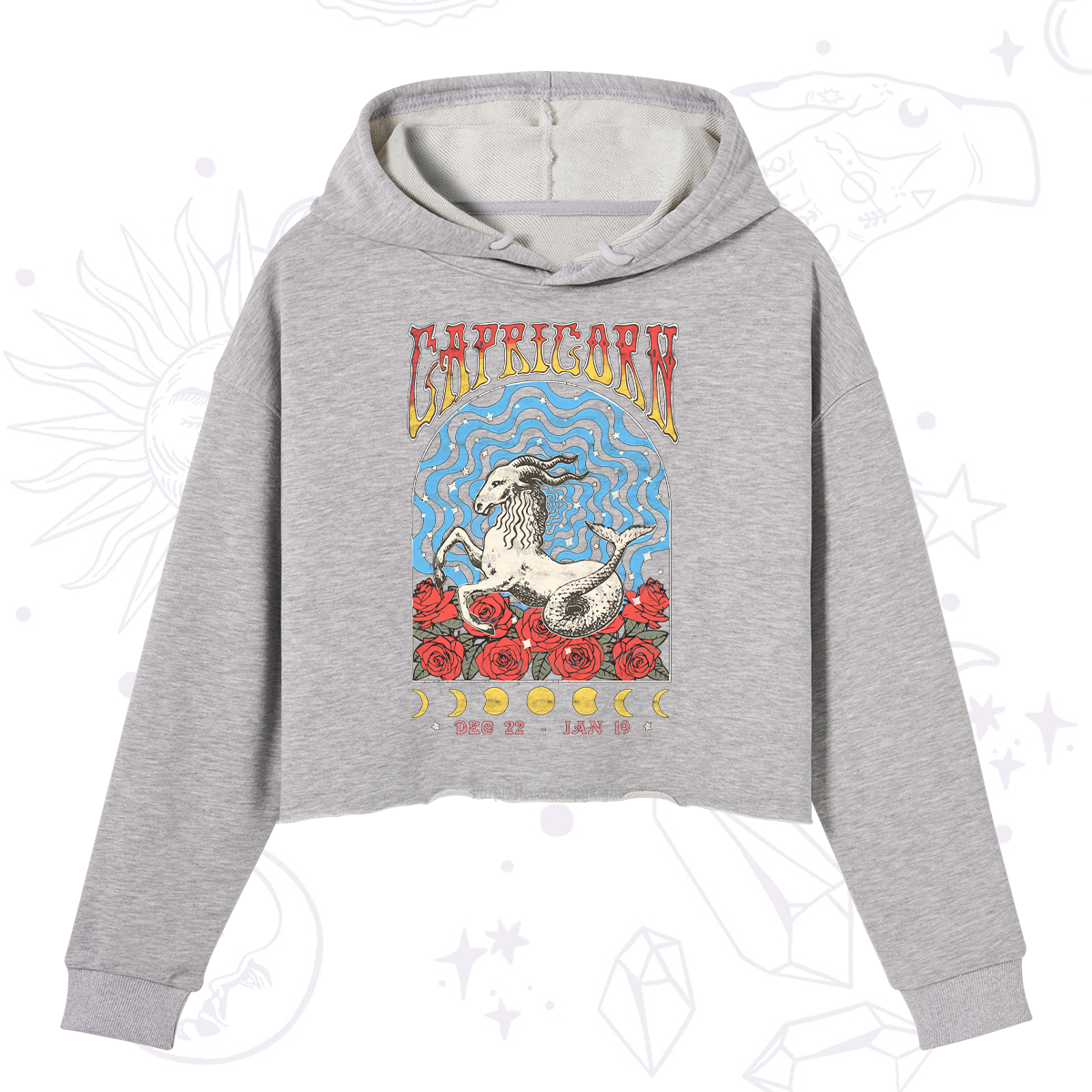 Purplehecate Capricorn Crew Zodiac Crop Hoodie