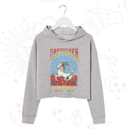 Purplehecate Capricorn Crew Zodiac Crop Hoodie
