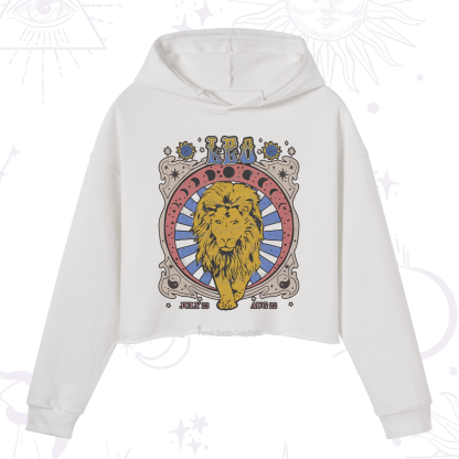 Purplehecate Leo Crew Zodiac Crop Hoodie