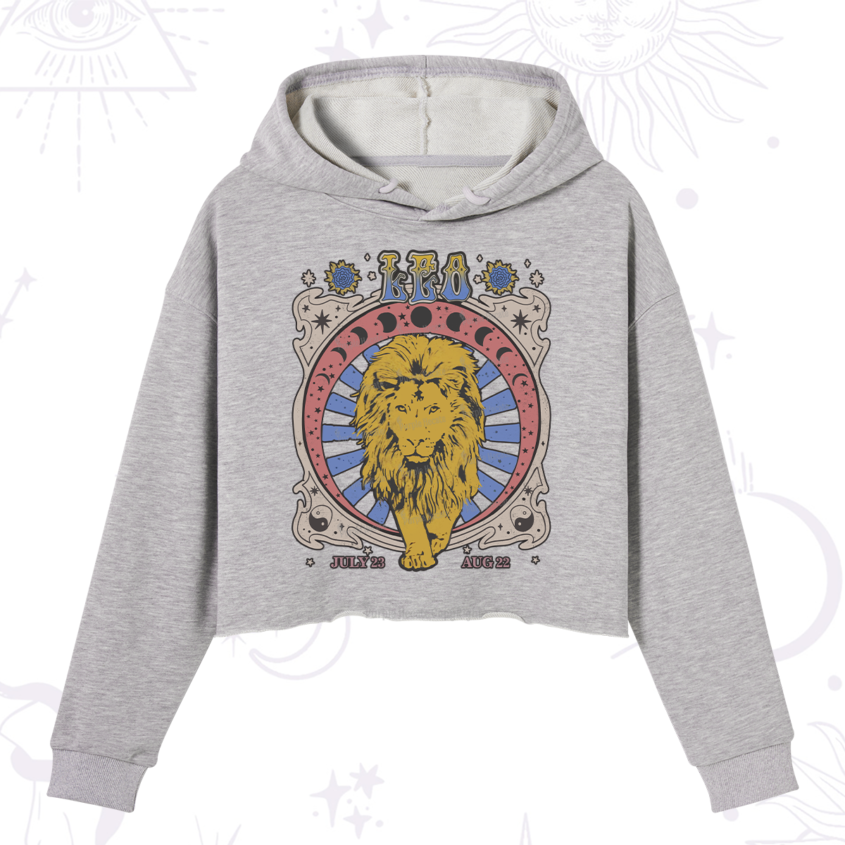 Purplehecate Leo Crew Zodiac Crop Hoodie