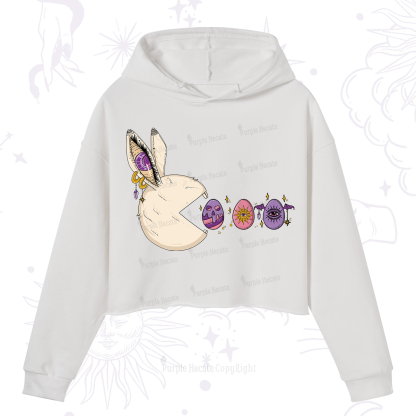 Purplehecate Egg Hunter Bunny Easter Crop Hoodie