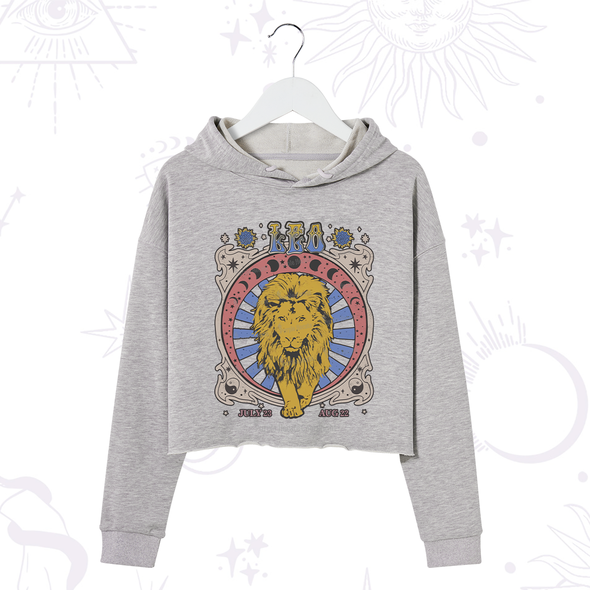 Purplehecate Leo Crew Zodiac Crop Hoodie