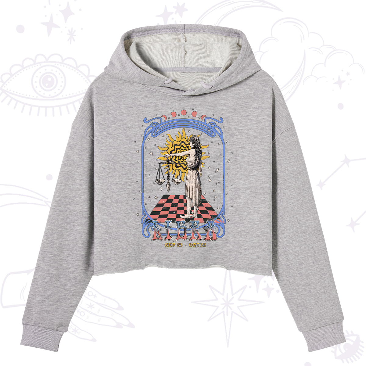 Purplehecate Libra Crew Zodiac Crop Hoodie