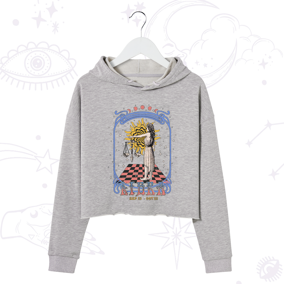 Purplehecate Libra Crew Zodiac Crop Hoodie