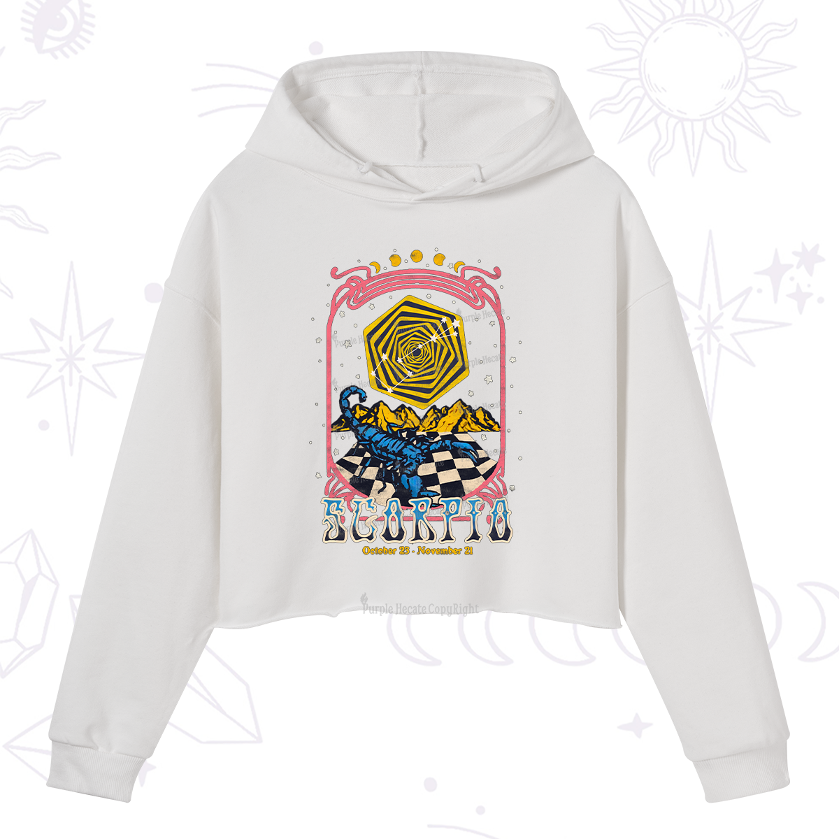 Purplehecate Scorpio Crew Zodiac Crop Hoodie