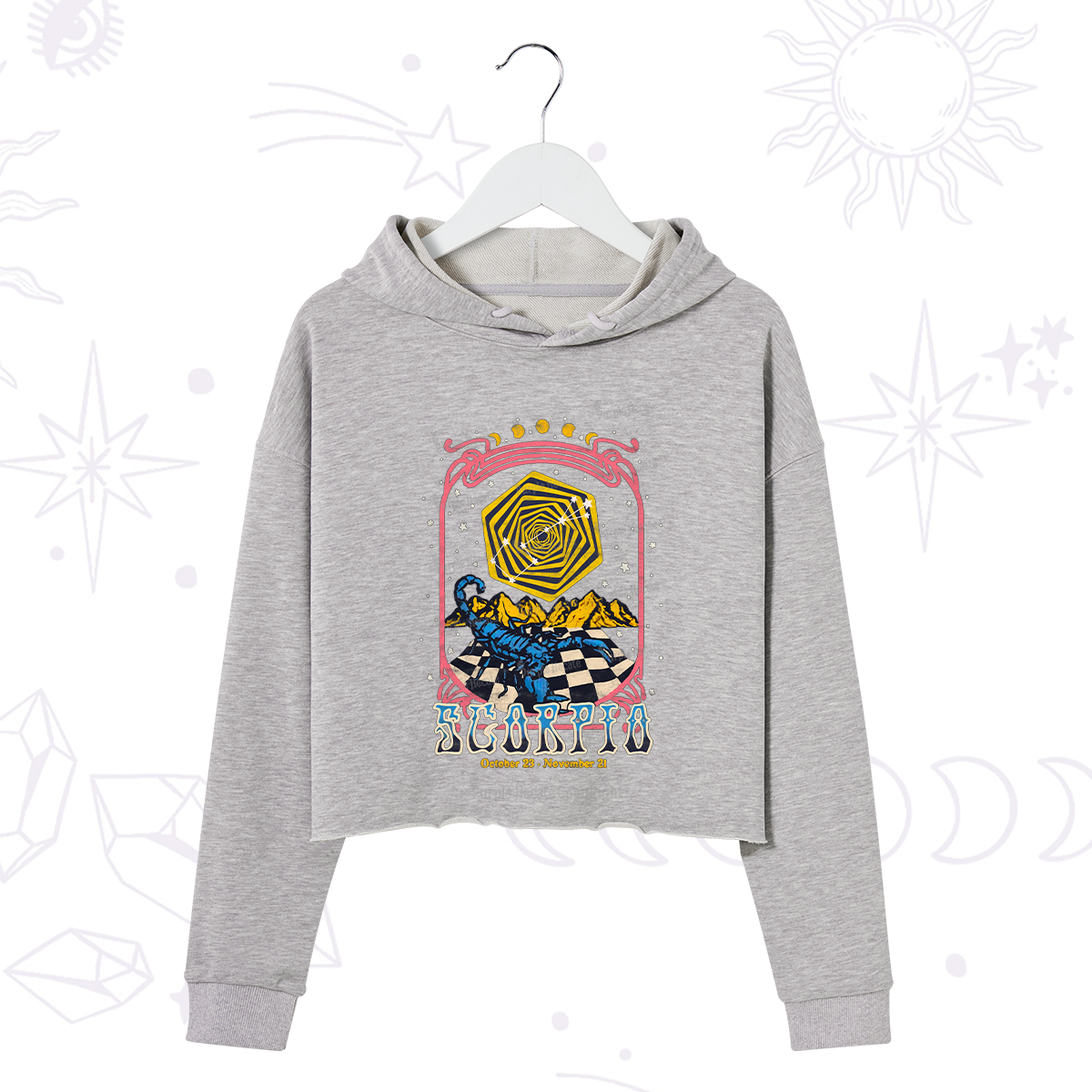 Purplehecate Scorpio Crew Zodiac Crop Hoodie