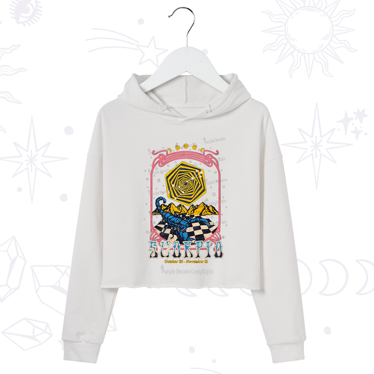Purplehecate Scorpio Crew Zodiac Crop Hoodie