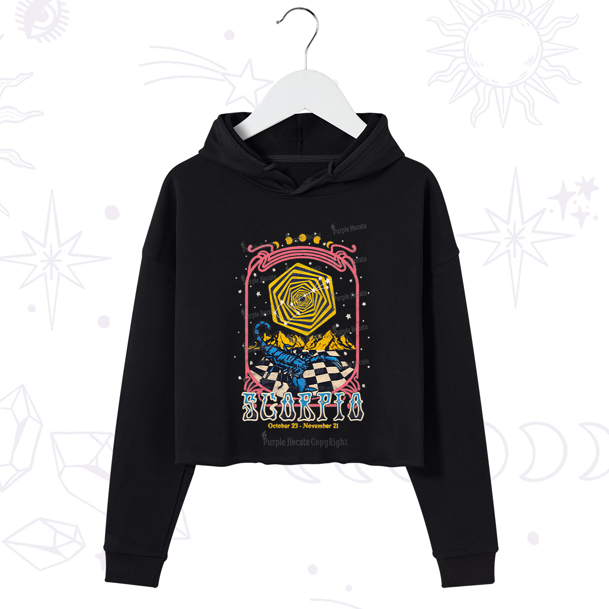 Purplehecate Scorpio Crew Zodiac Crop Hoodie