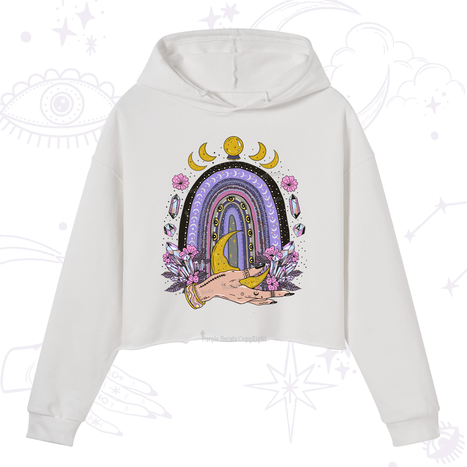 Purplehecate Magic Rainbow Crop Hoodie