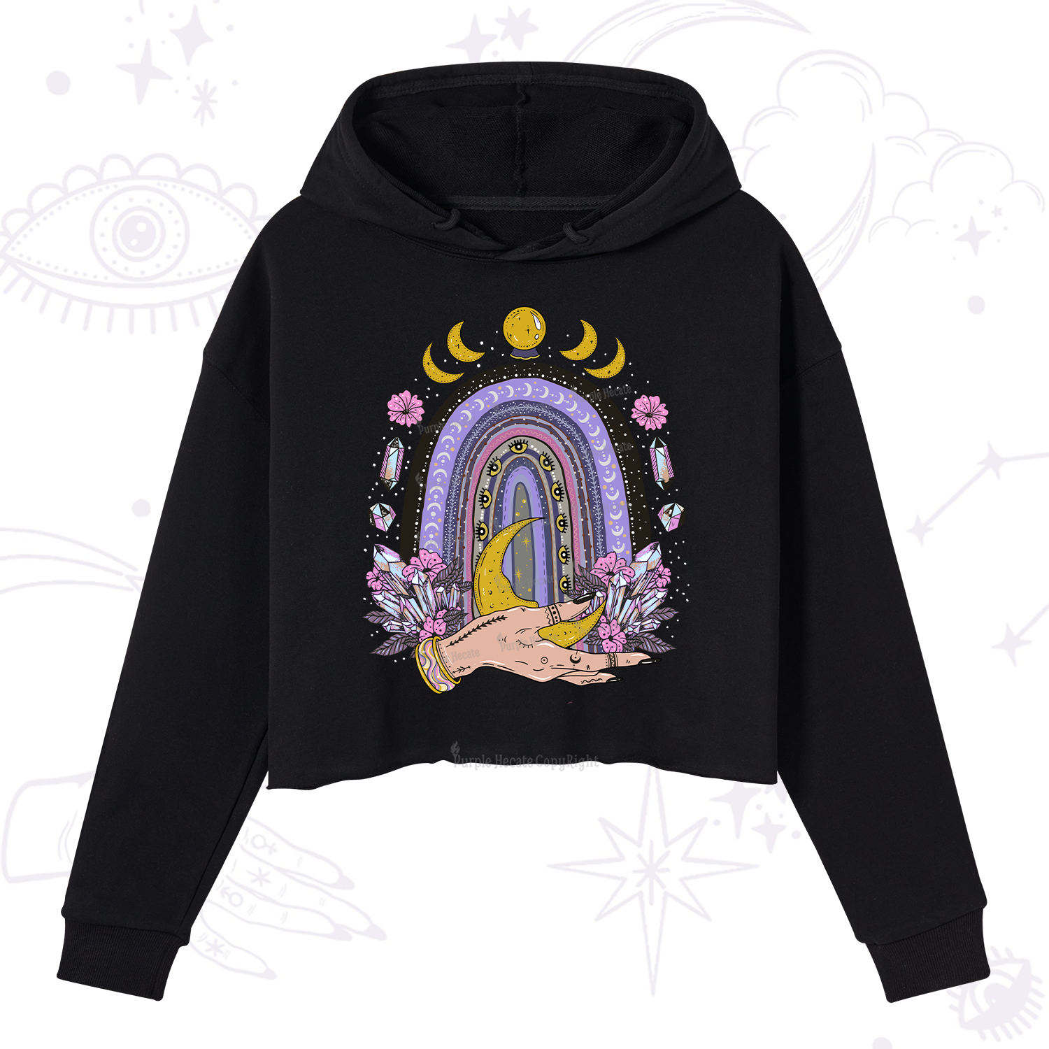 Purplehecate Magic Rainbow Crop Hoodie