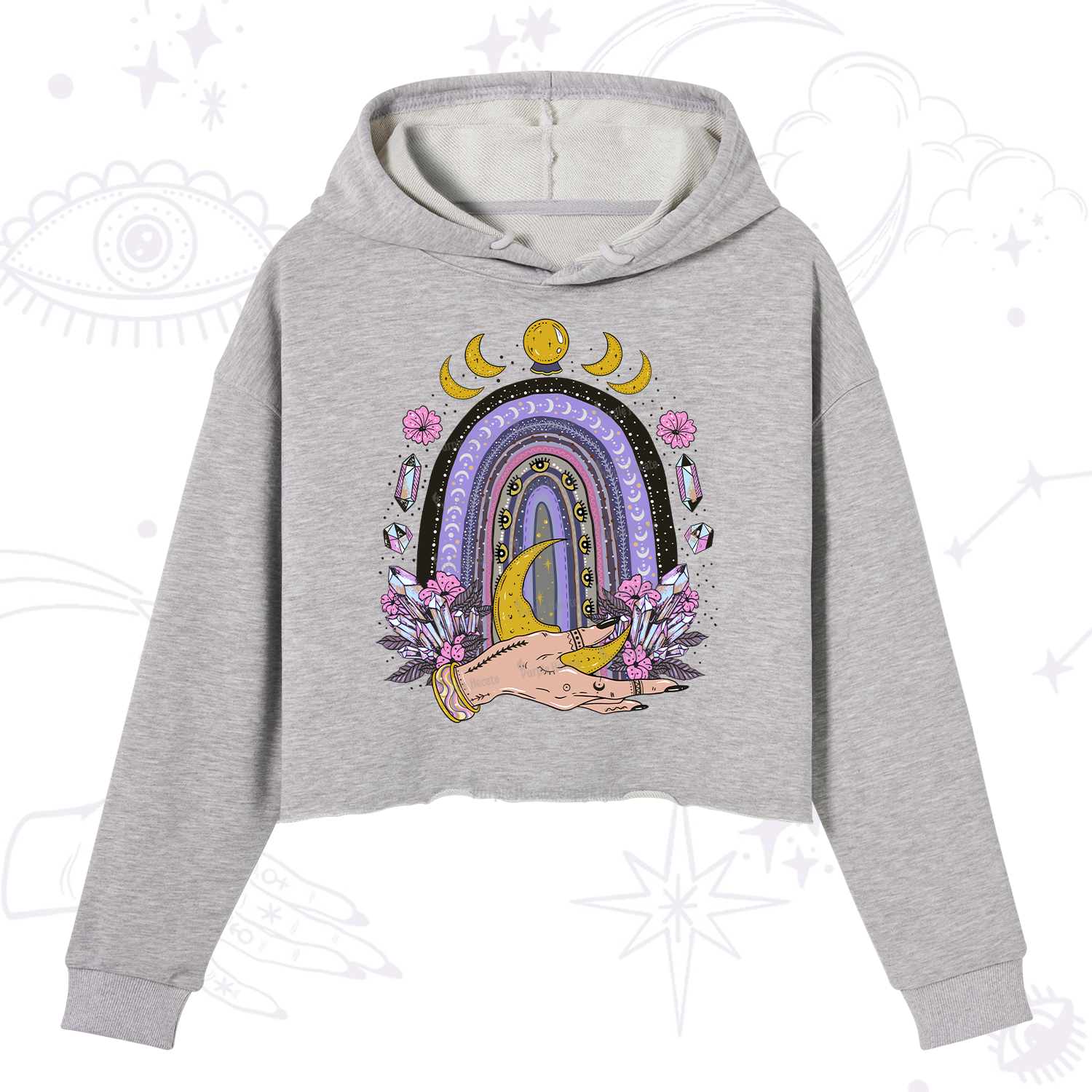 Purplehecate Magic Rainbow Crop Hoodie