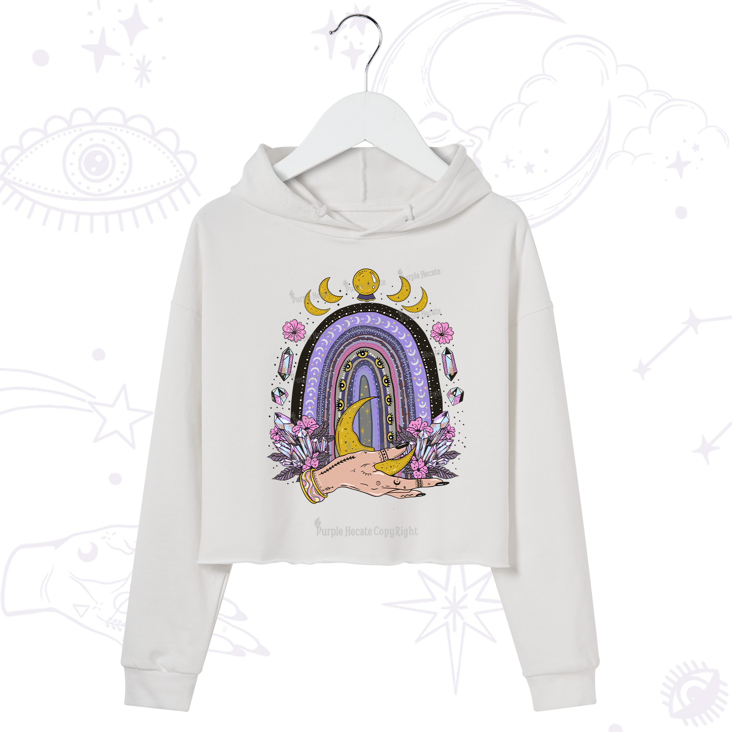 Purplehecate Magic Rainbow Crop Hoodie