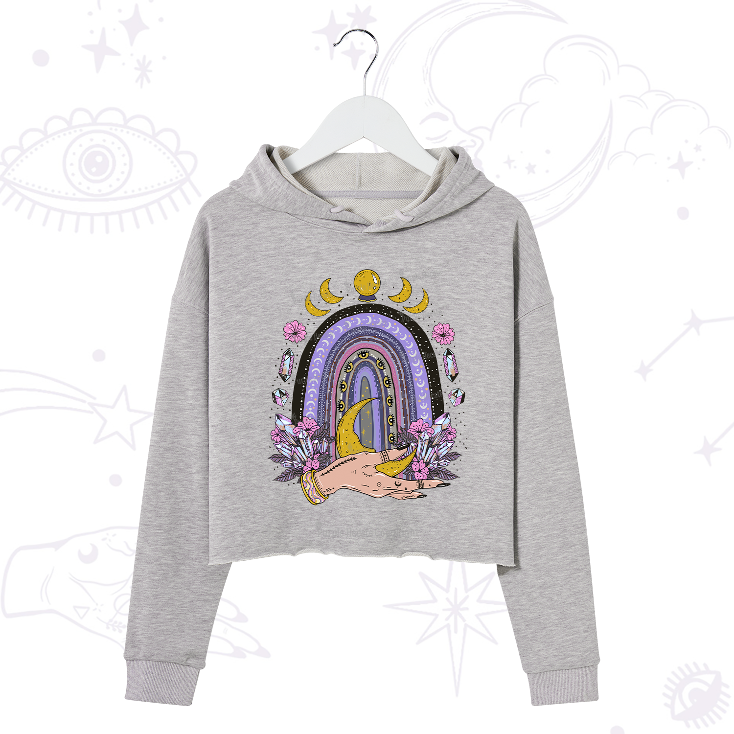 Purplehecate Magic Rainbow Crop Hoodie