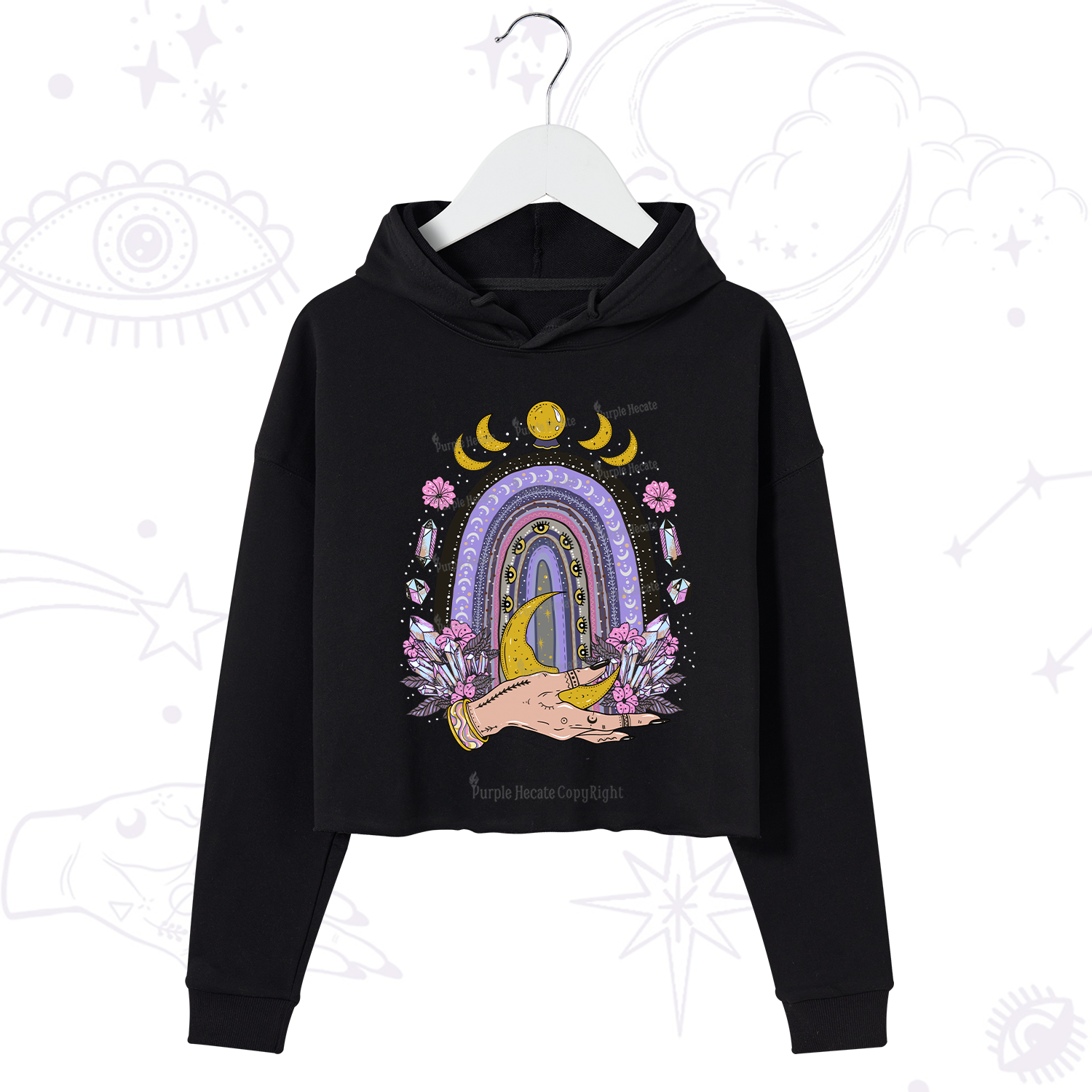 Purplehecate Magic Rainbow Crop Hoodie