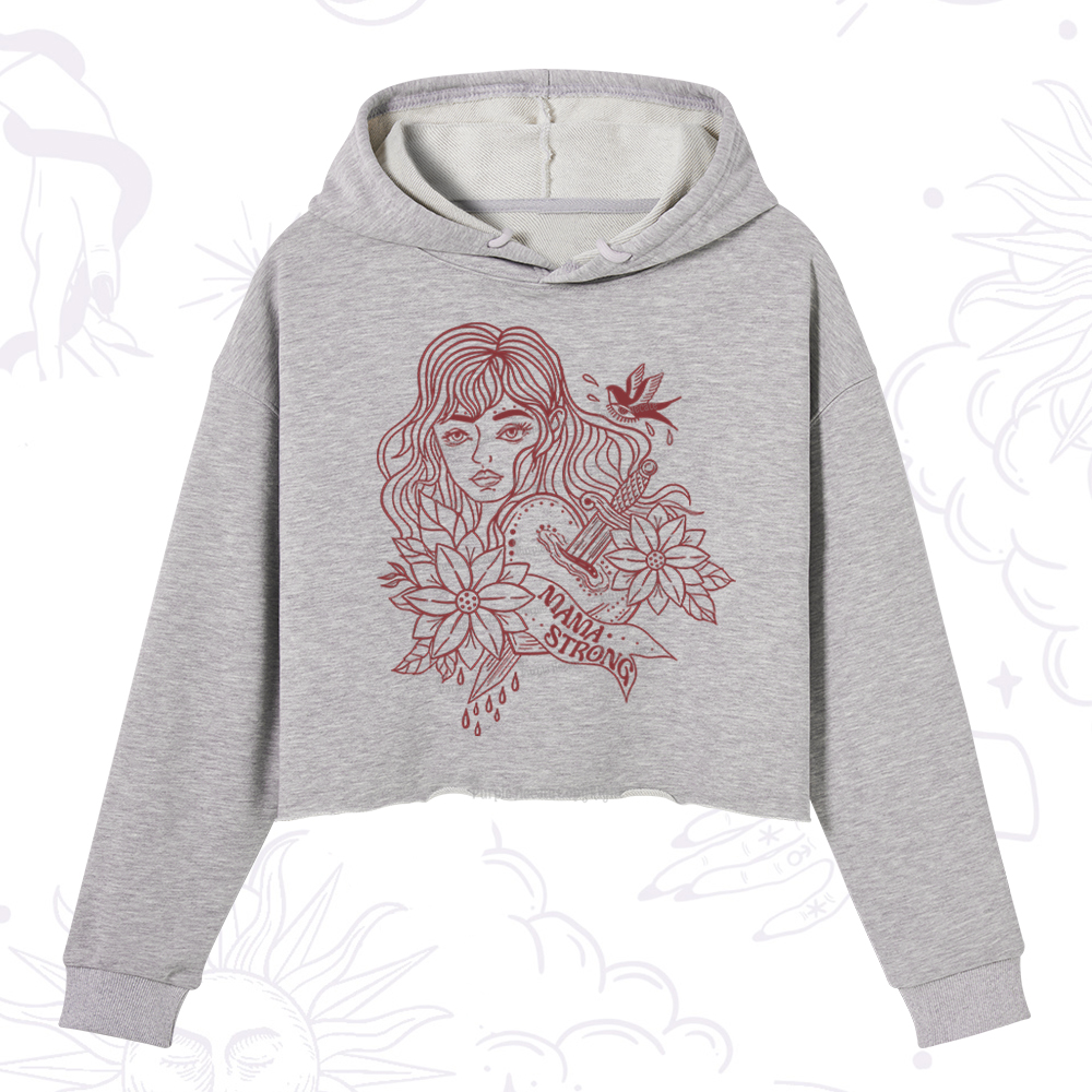 Purplehecate Mama Strong Crop Hoodie
