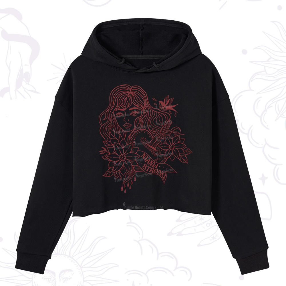 Purplehecate Mama Strong Crop Hoodie
