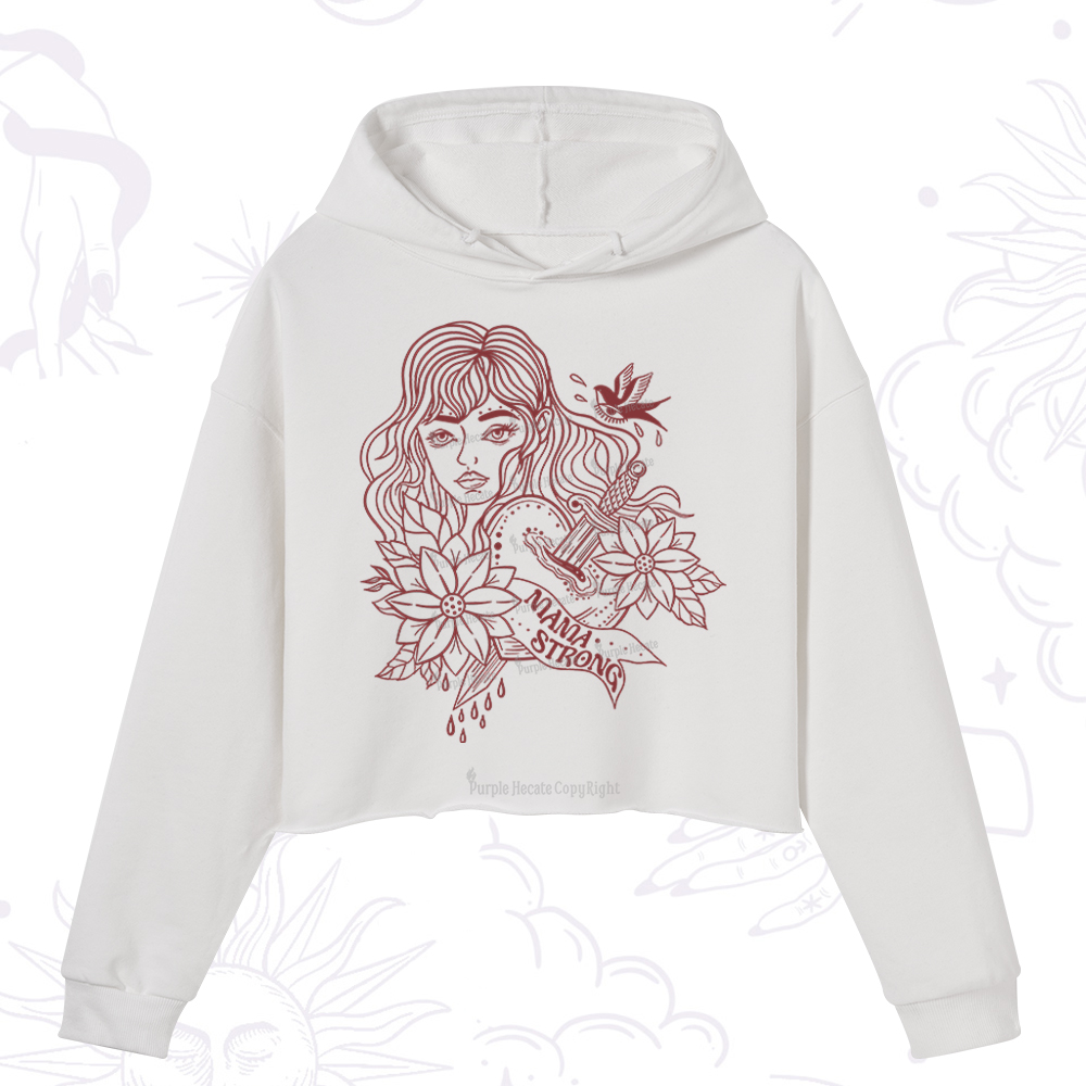 Purplehecate Mama Strong Crop Hoodie