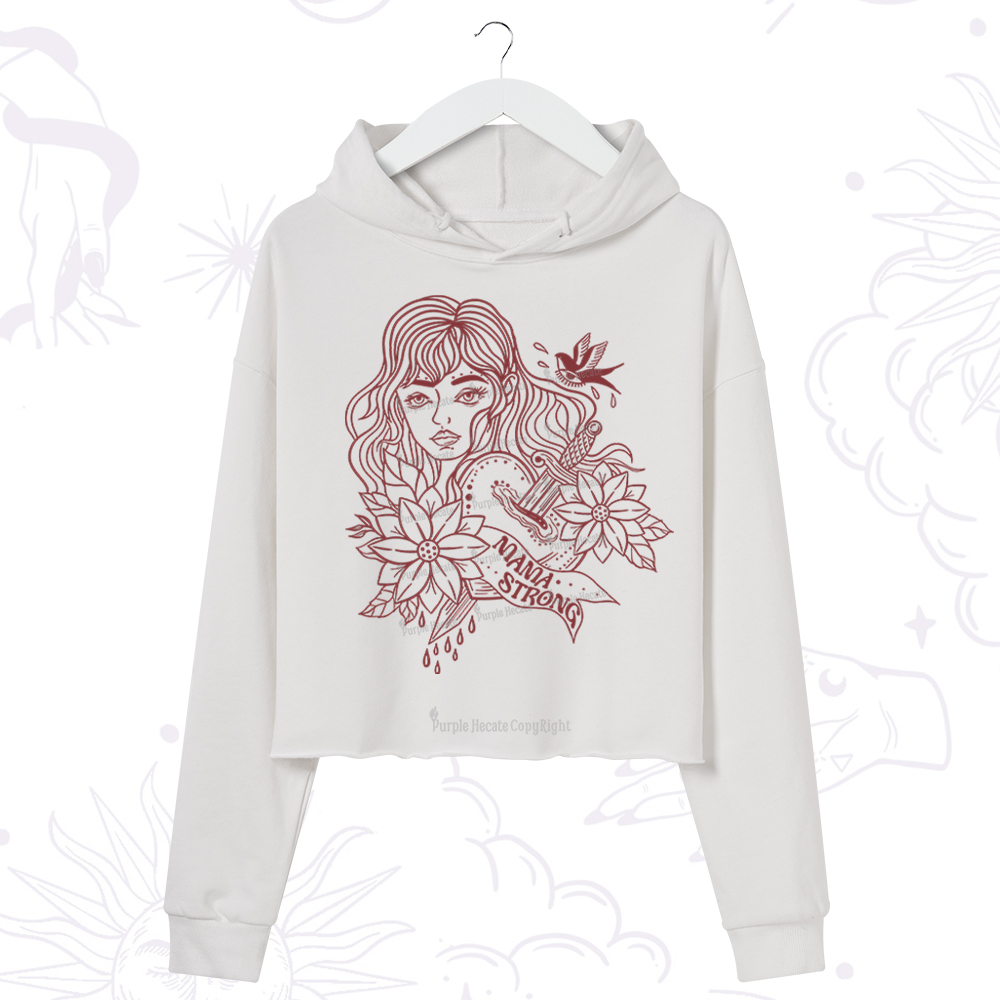 Purplehecate Mama Strong Crop Hoodie