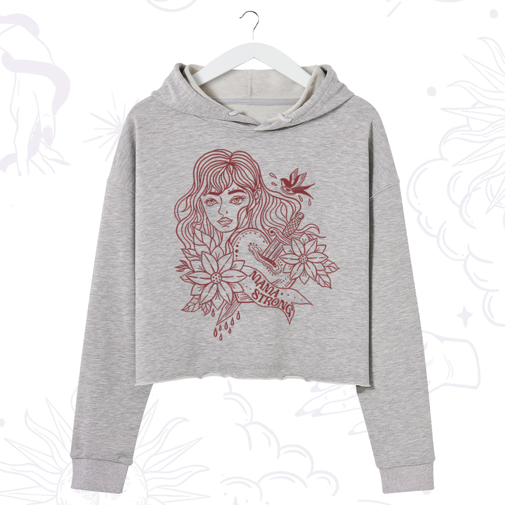 Purplehecate Mama Strong Crop Hoodie