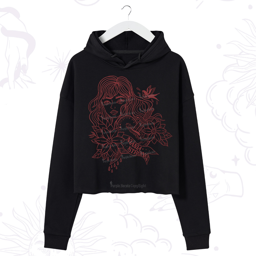 Purplehecate Mama Strong Crop Hoodie