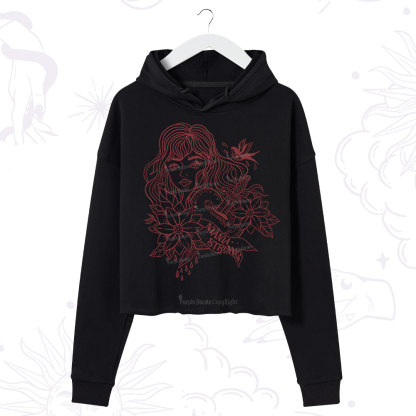 Purplehecate Mama Strong Crop Hoodie