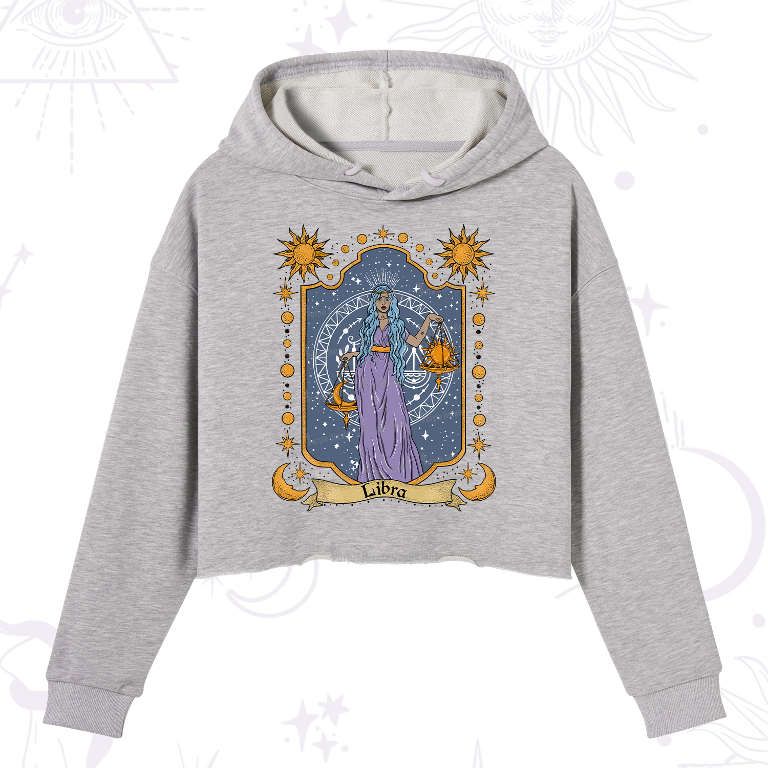 Purplehecate Libra Zodiac Crop Hoodie