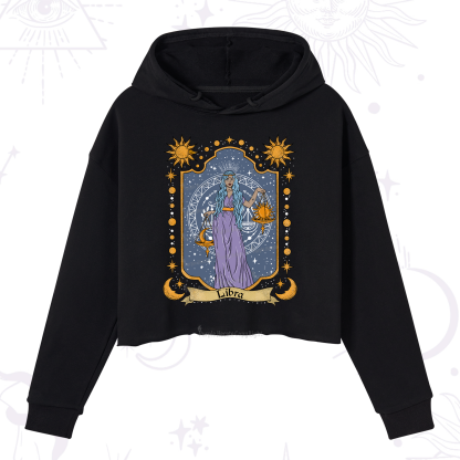Purplehecate Libra Zodiac Crop Hoodie