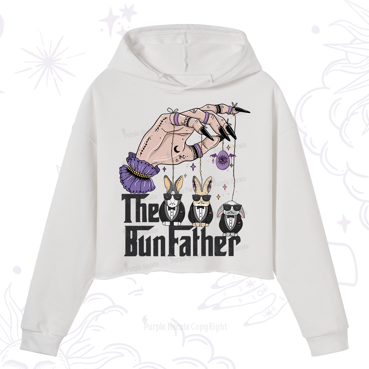 Purplehecate The Bunfather Easter Crop Hoodie