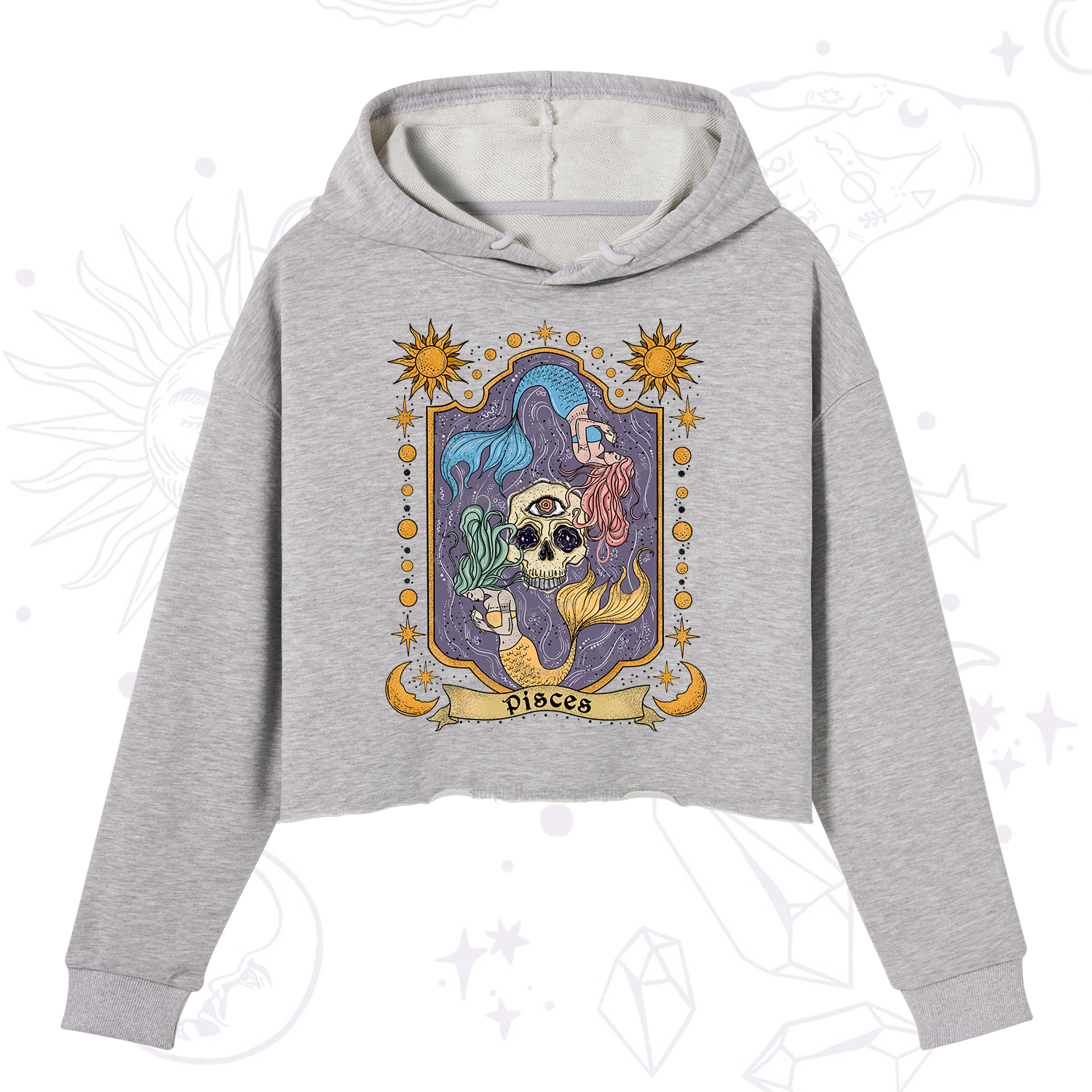 Purplehecate Pisces Zodiac Crop Hoodie