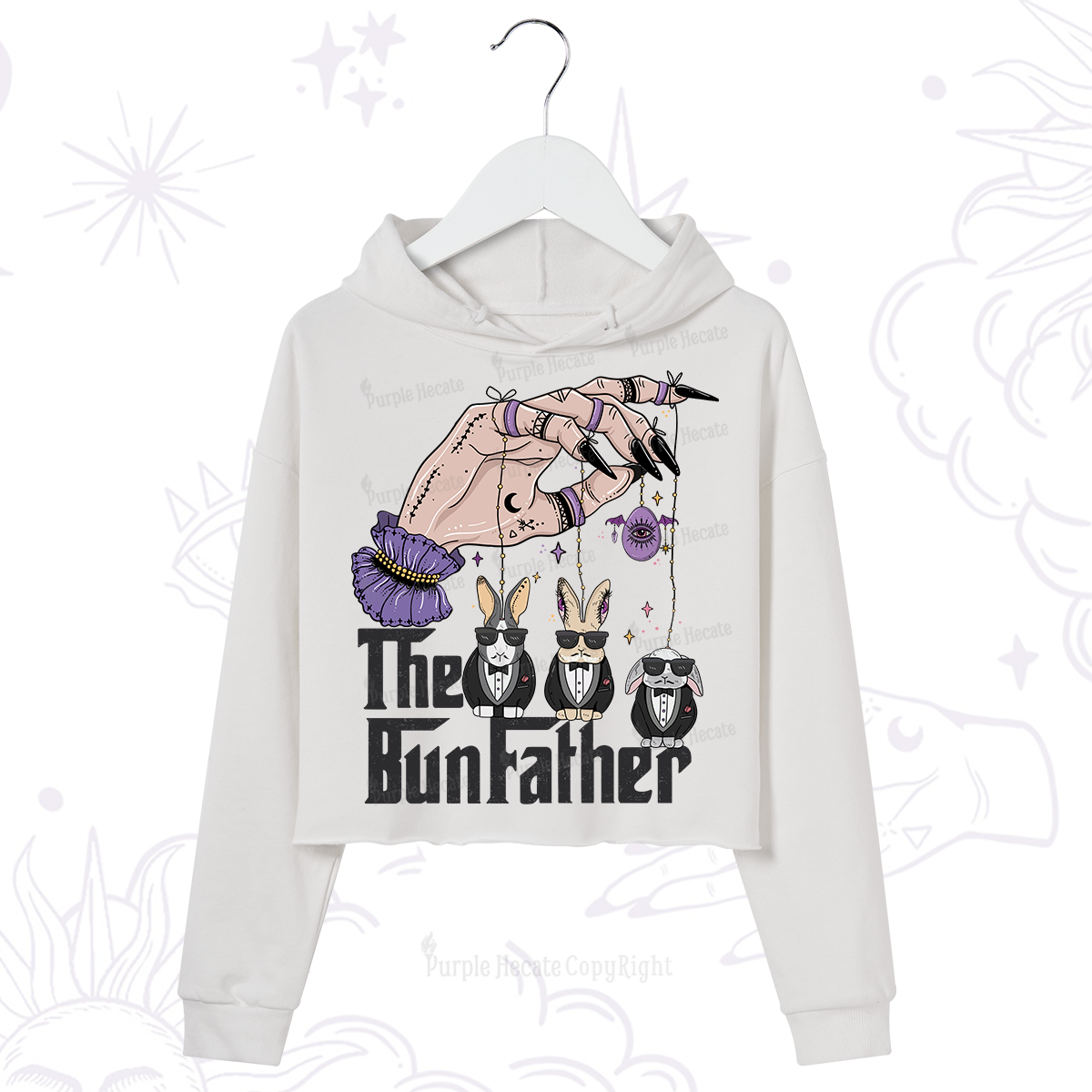 Purplehecate The Bunfather Easter Crop Hoodie