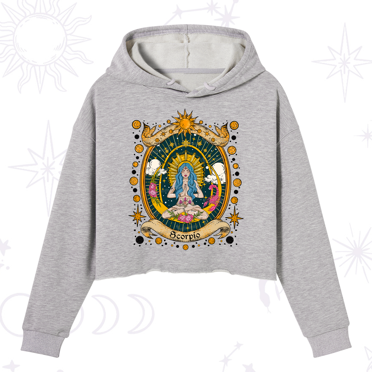 Purplehecate Scorpio Celestial Charm Zodiac Crop Hoodie