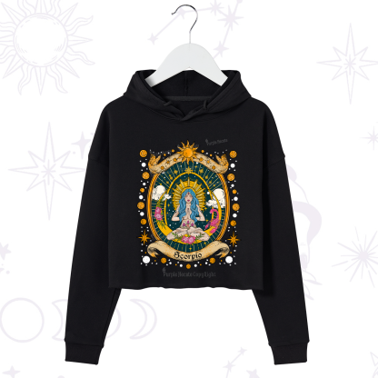 Purplehecate Scorpio Celestial Charm Zodiac Crop Hoodie