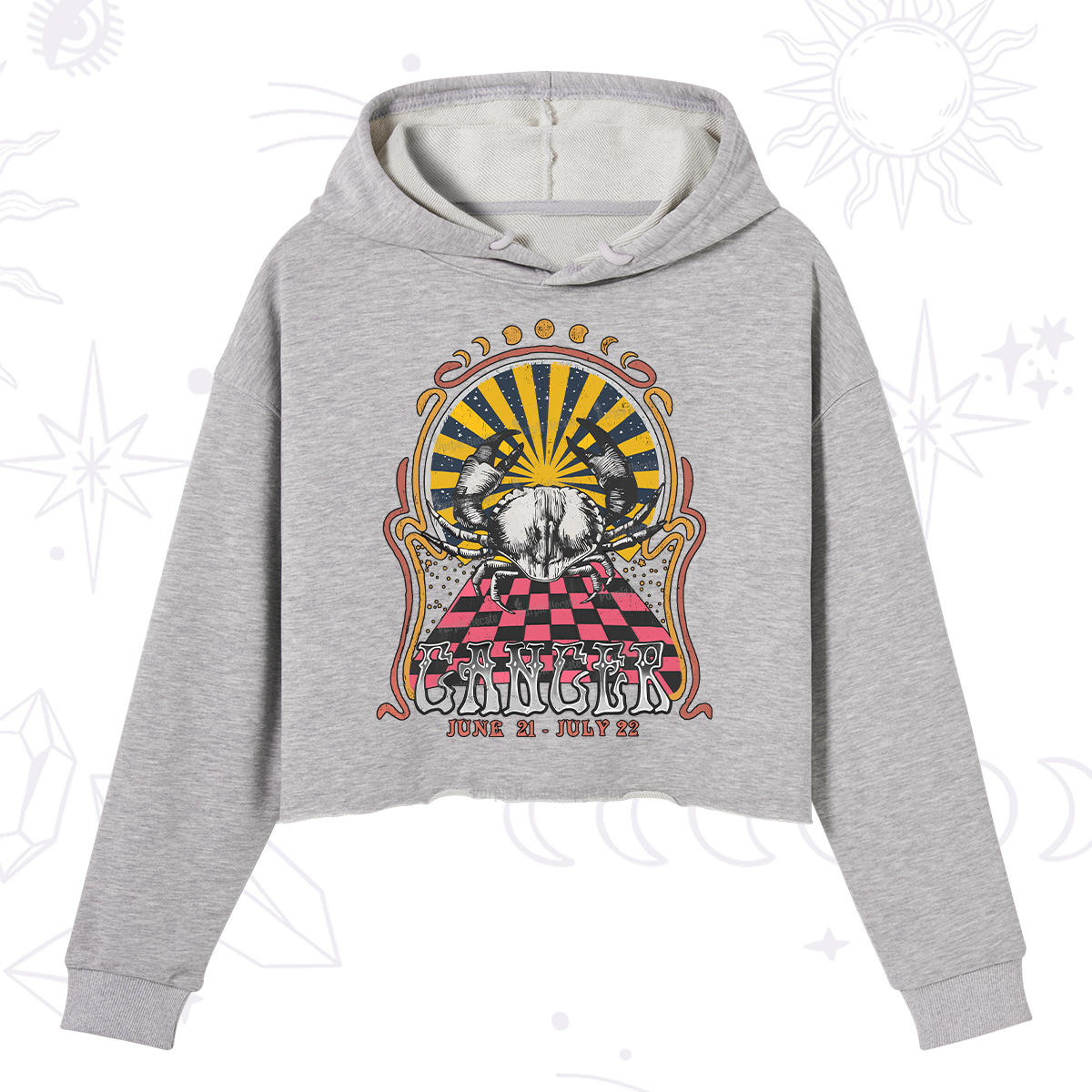 Purplehecate Cancer Crew Zodiac Crop Hoodie