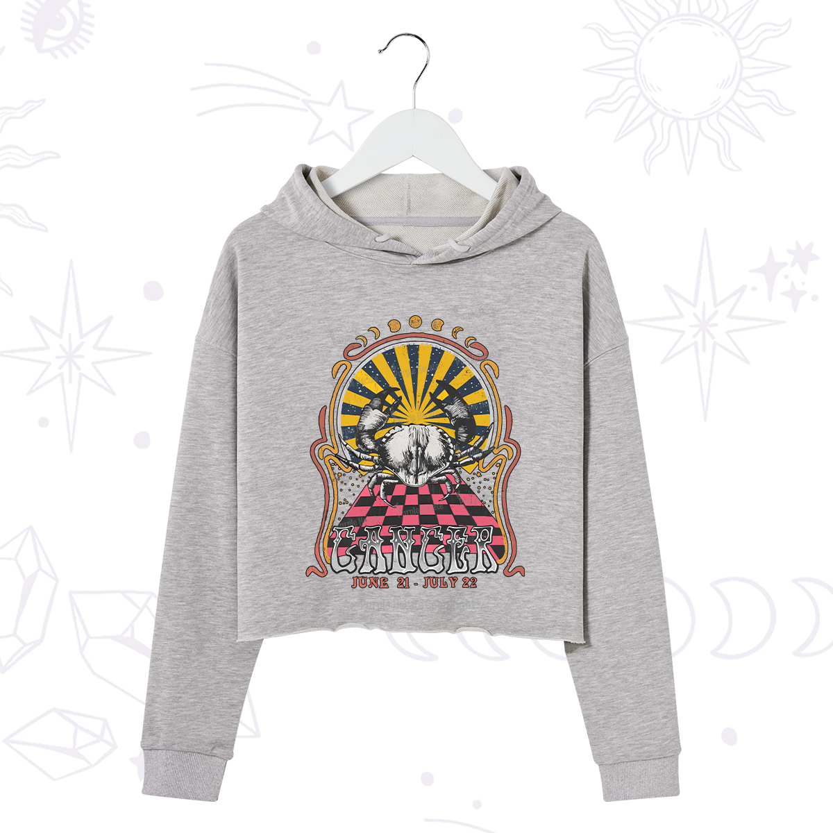 Purplehecate Cancer Crew Zodiac Crop Hoodie