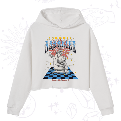 Purplehecate Aquarius Crew Zodiac Crop Hoodie