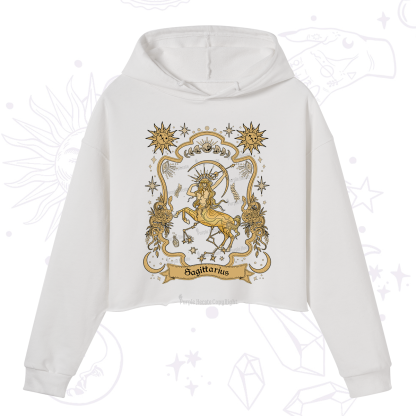Purplehecate Sagittarius' Astral Mirage Zodiac Crop Hoodie