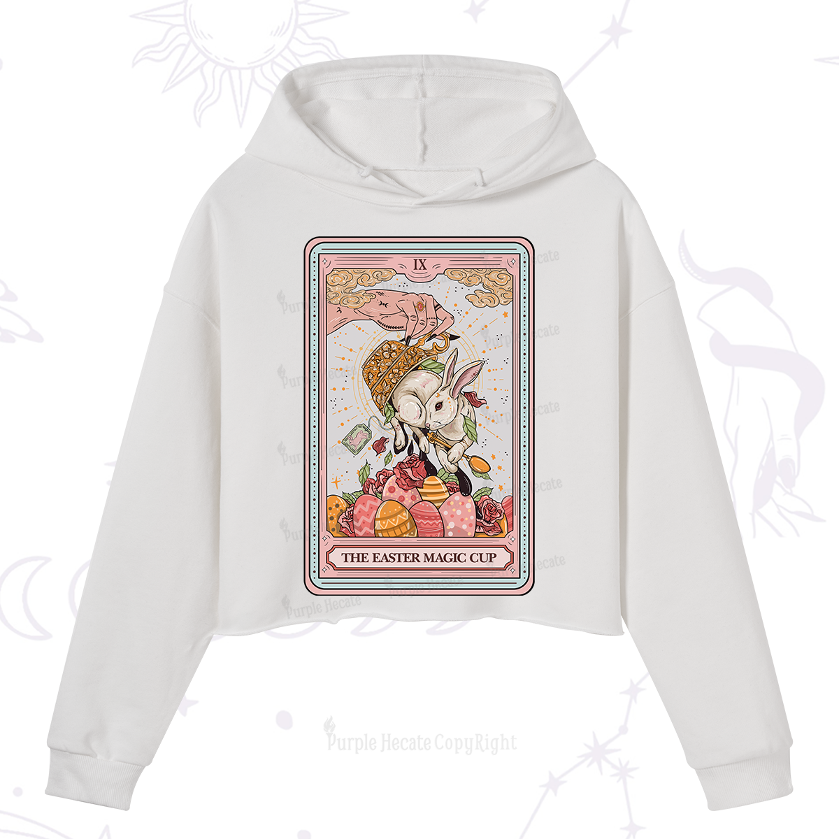 Purplehecate The Easter Magic Cup Tarot Crop Hoodie