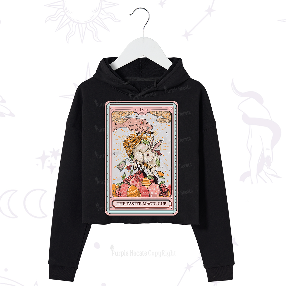 Purplehecate The Easter Magic Cup Tarot Crop Hoodie