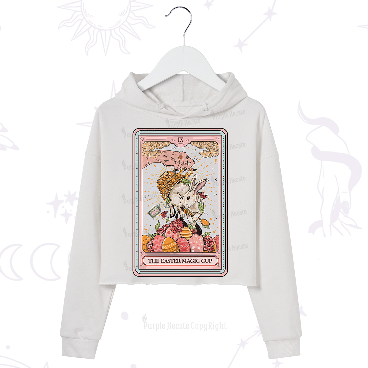 Purplehecate The Easter Magic Cup Tarot Crop Hoodie
