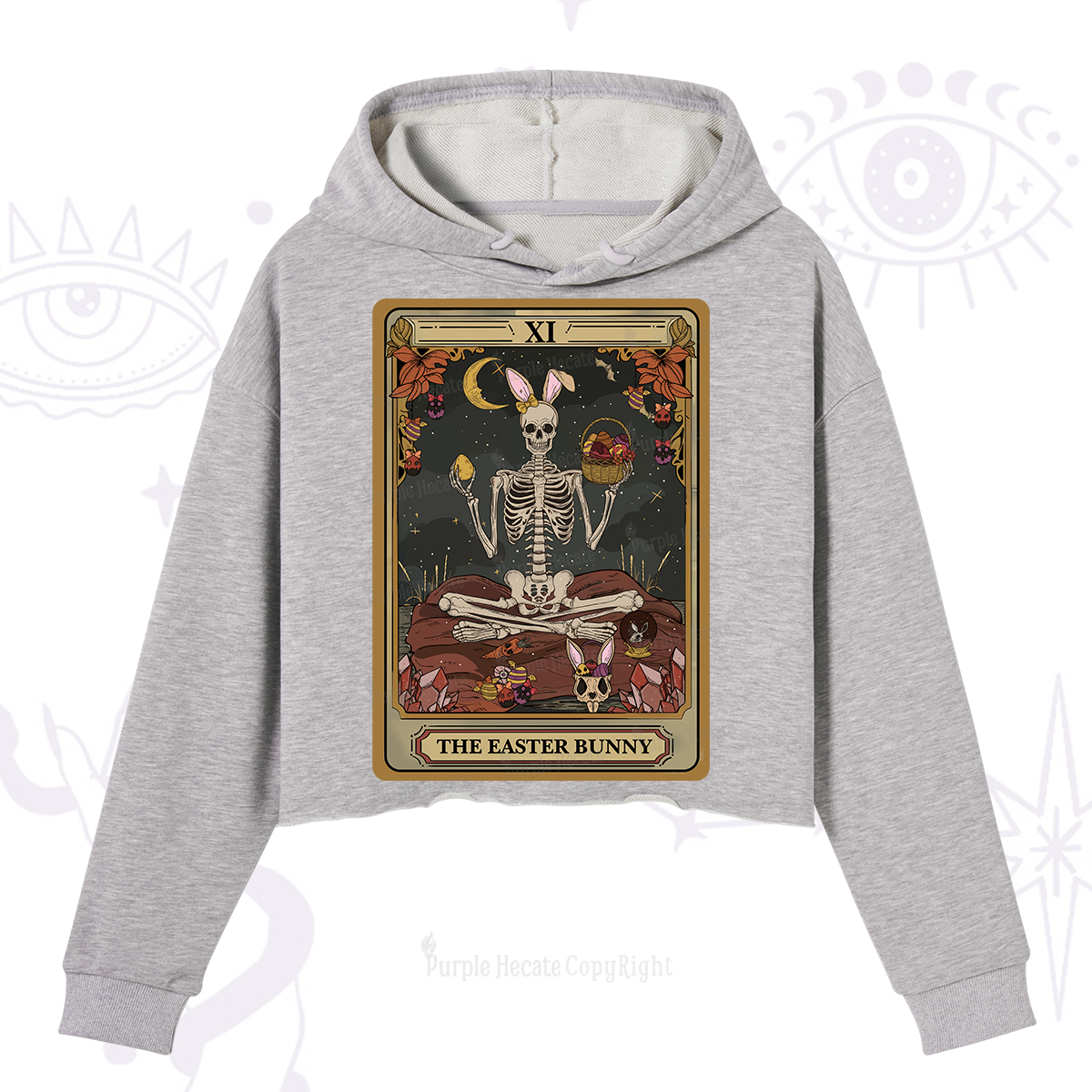 Purplehecate The Easter Bunny Tarot Crop Hoodie
