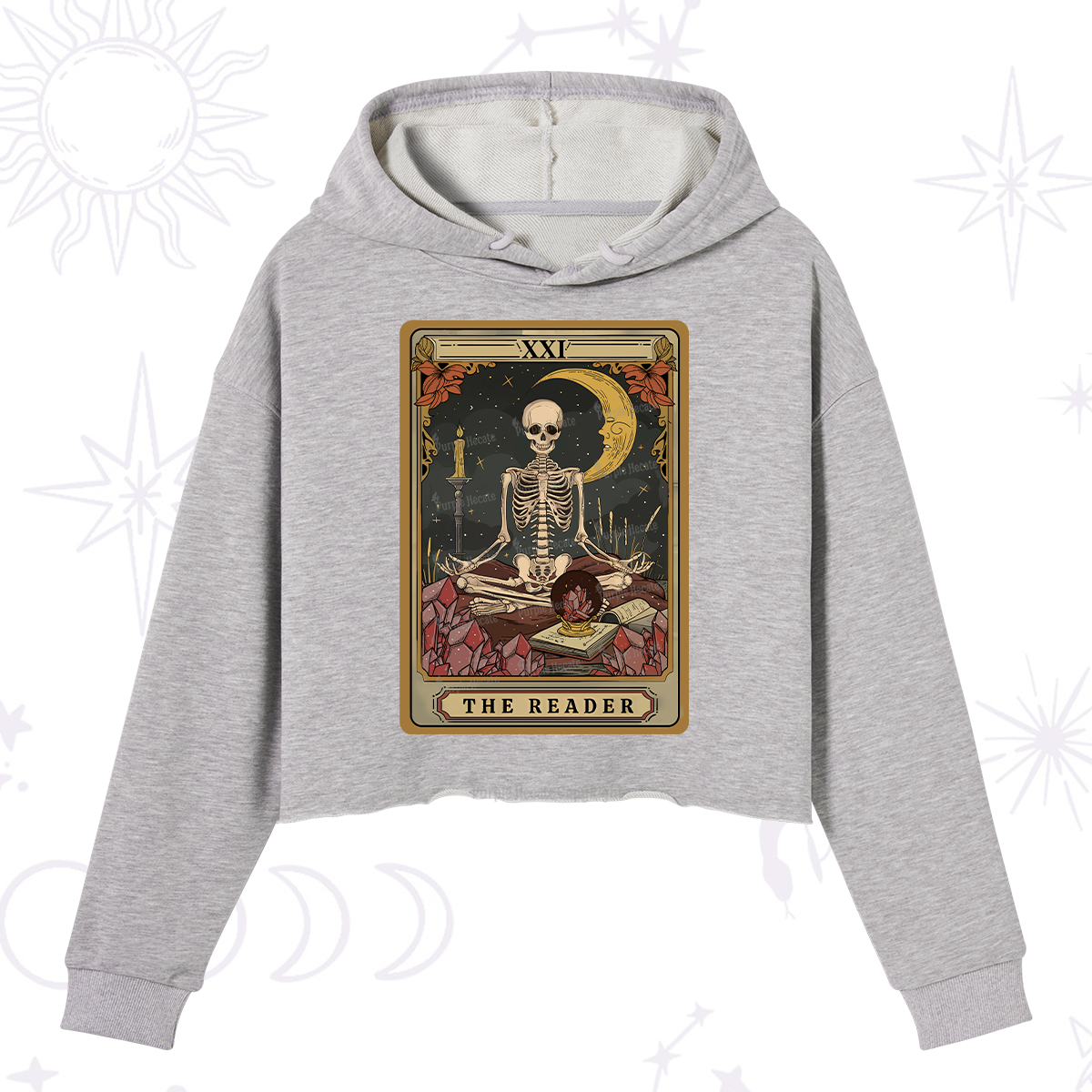 Purplehecate The Reader Tarot Crop Hoodie