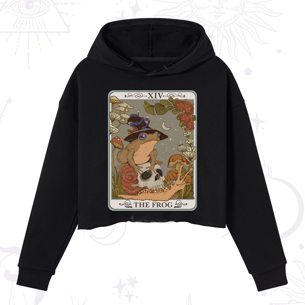 Purplehecate The Frog Tarot Crop Hoodie