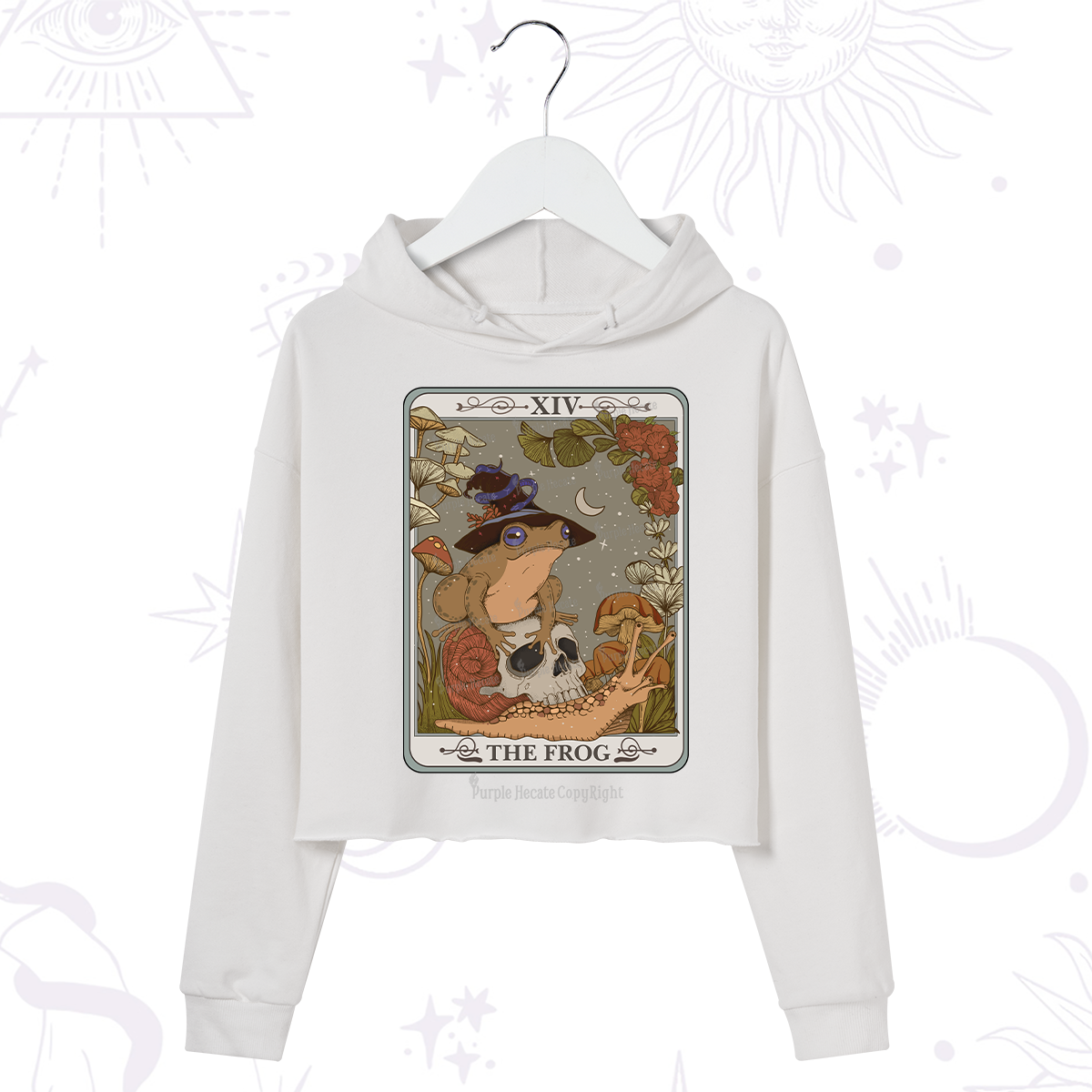 Purplehecate The Frog Tarot Crop Hoodie