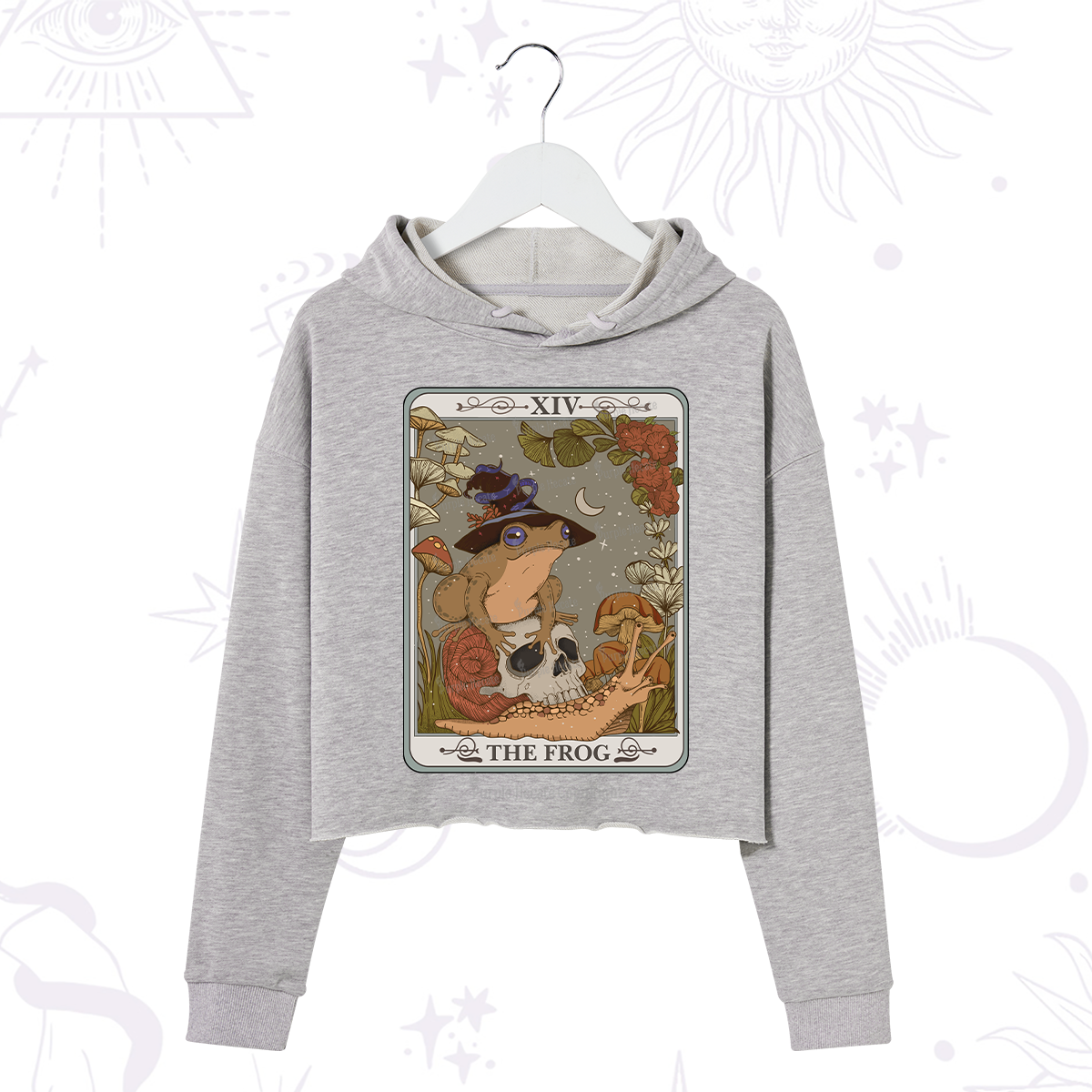 Purplehecate The Frog Tarot Crop Hoodie