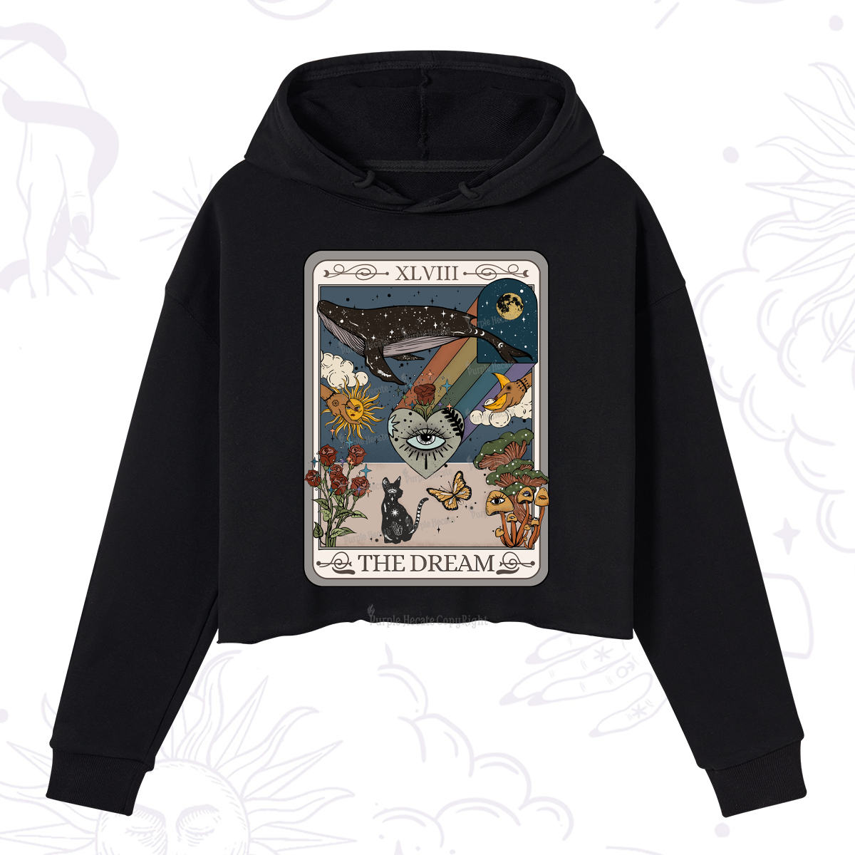 Purplehecate The Dream Tarot Crop Hoodie