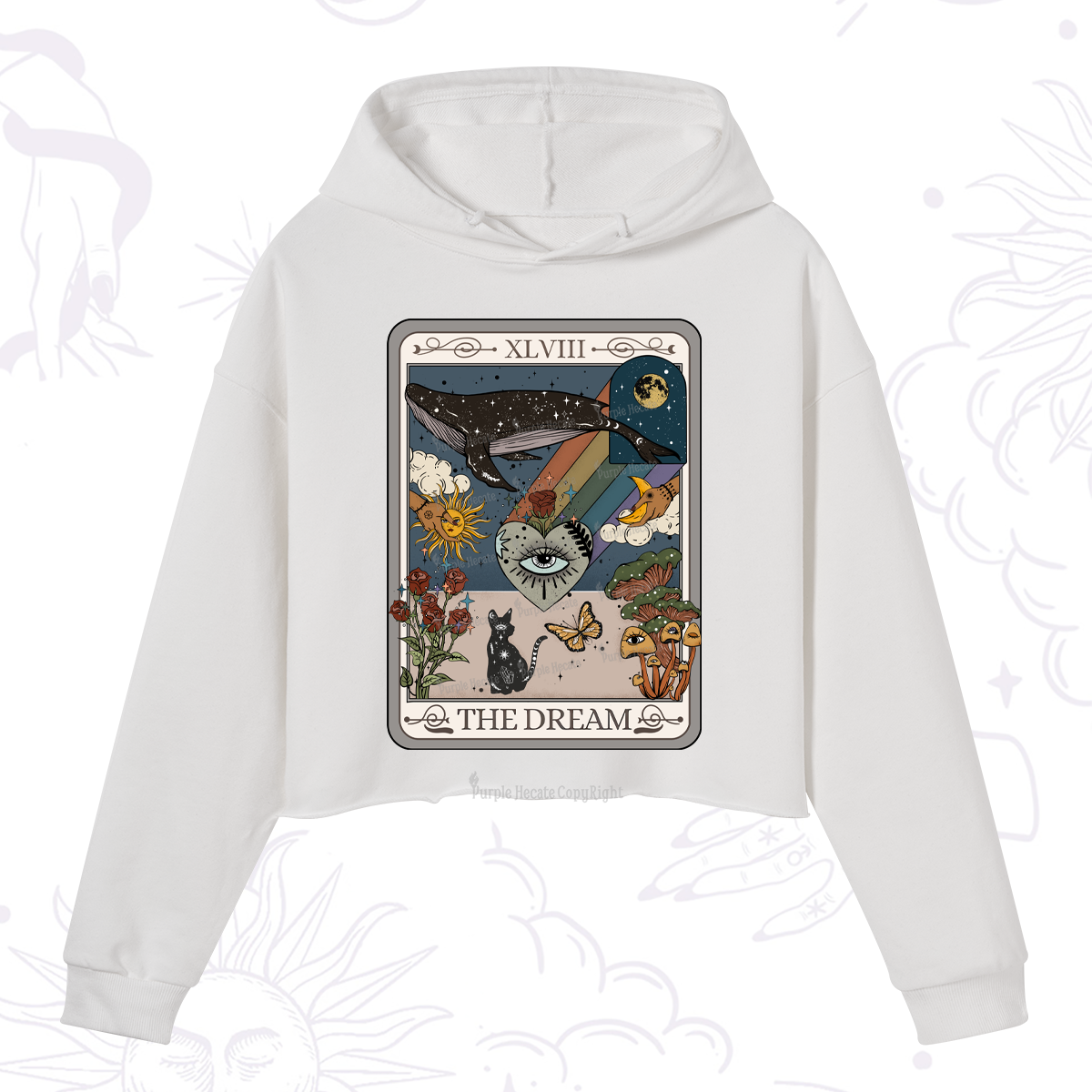 Purplehecate The Dream Tarot Crop Hoodie