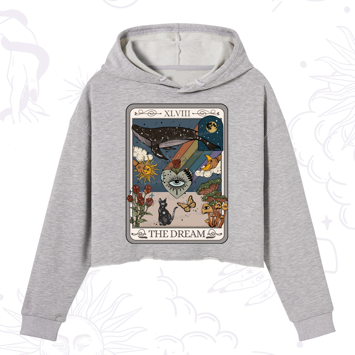 Purplehecate The Dream Tarot Crop Hoodie