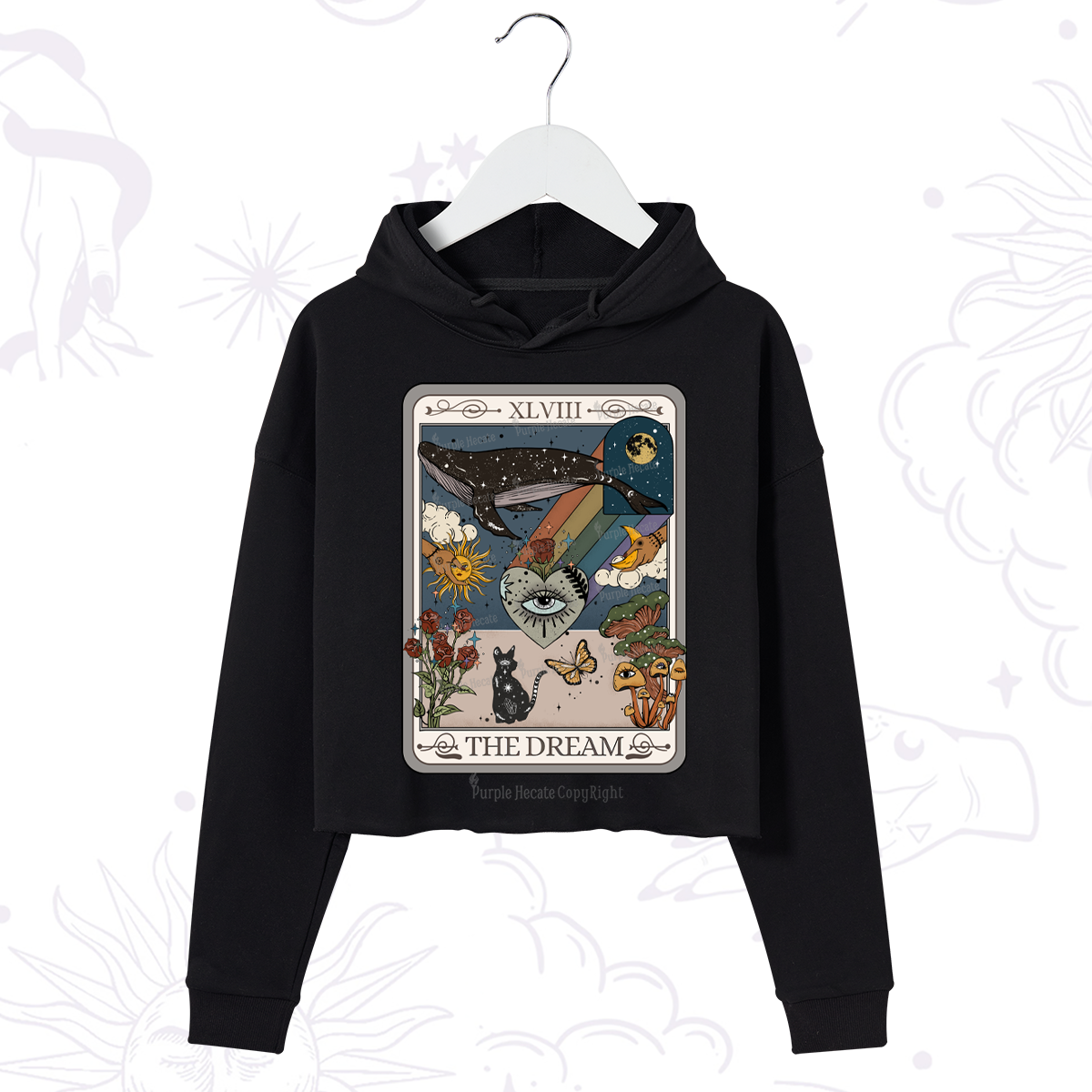 Purplehecate The Dream Tarot Crop Hoodie