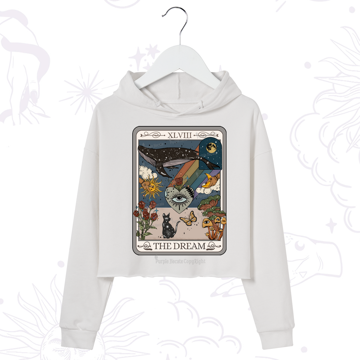 Purplehecate The Dream Tarot Crop Hoodie