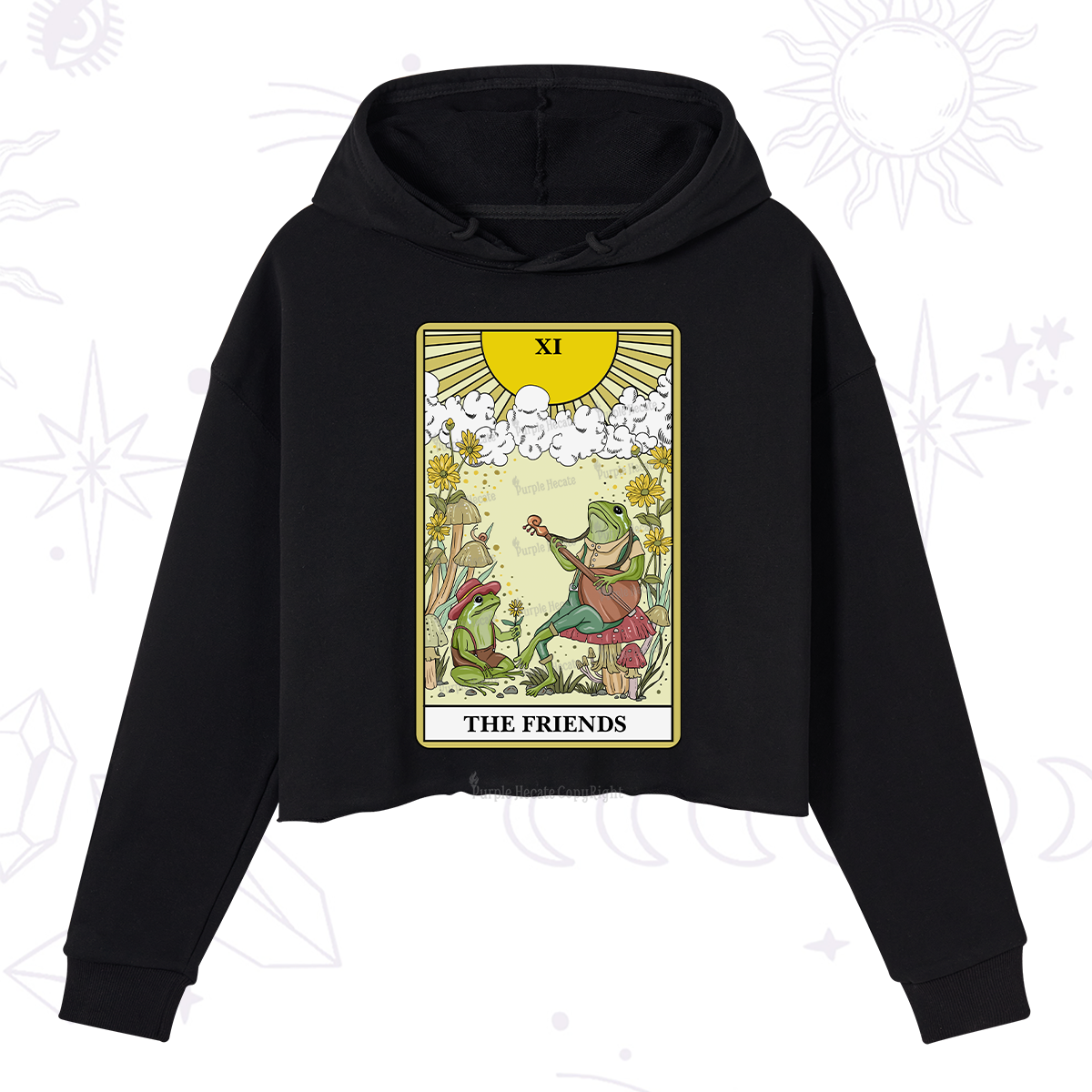 Purplehecate The Frendies Tarot Card Crop Hoodie